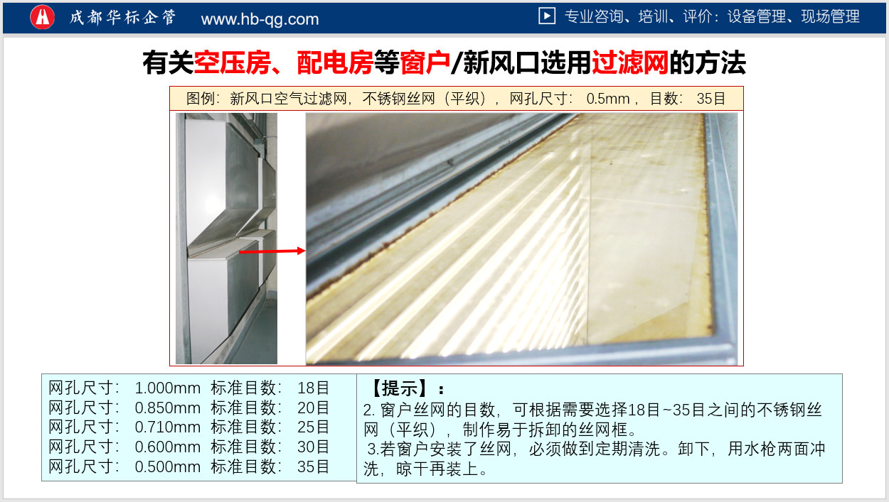 答疑：空壓機房窗戶空氣過濾用鋼絲網(wǎng)有沒有標準？